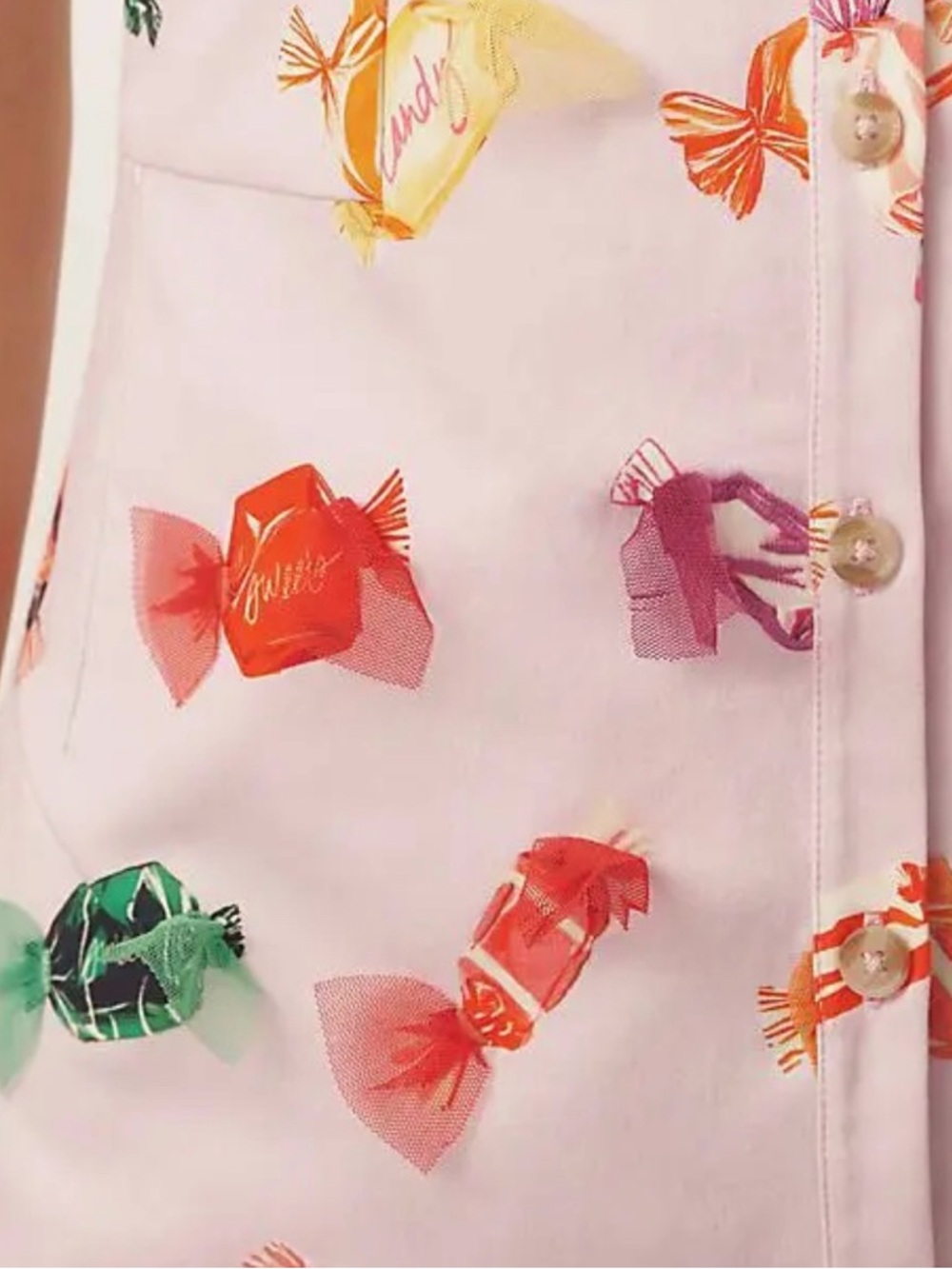 Maeve Anthropologie Printed Buttondown Mini Dress NWT Size 2 Pink “3D Candy” - Picture 4 of 15